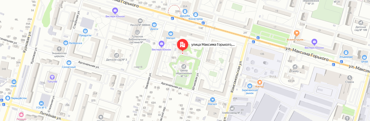 Отображение детского сада «Радость моя» на карте.